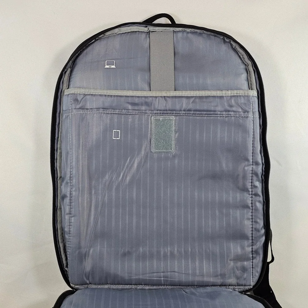 KROSER Laptop Backpack Black Quilted Travel Bag USB Port 18 inch Multi-Pocket